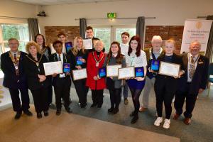Recipients of the awards along with attending dignitaries
